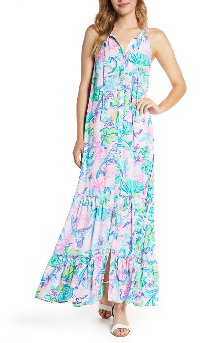 Lilly Pulitzer<sup>®</sup> Luliana Button Front Maxi Dress, Alternate, color,