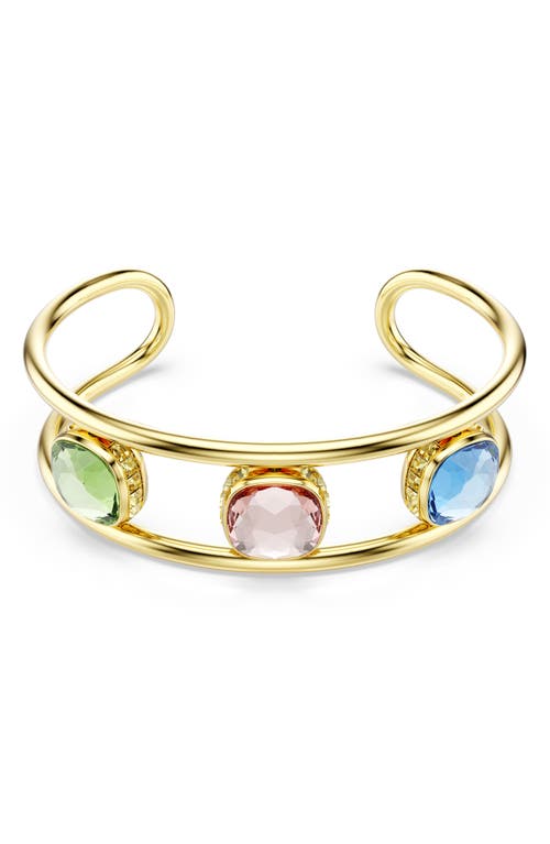Swarovski Chroma Crystal Cuff Bracelet In Gold/assorted Crystals