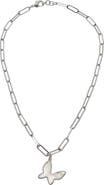 Juvell Mother of Pearl Butterfly Pendant Necklace
