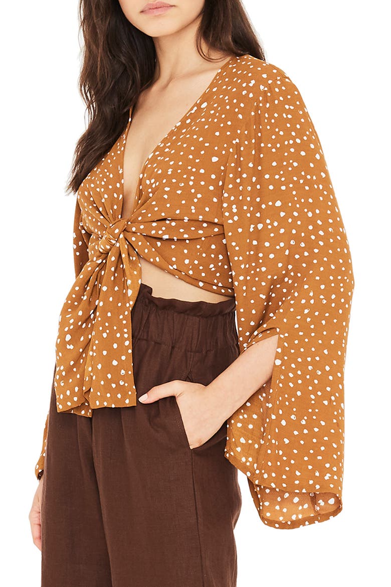 Teguise Tie Hem Crop Top, Alternate, color, NOEL PRINT CARMEL