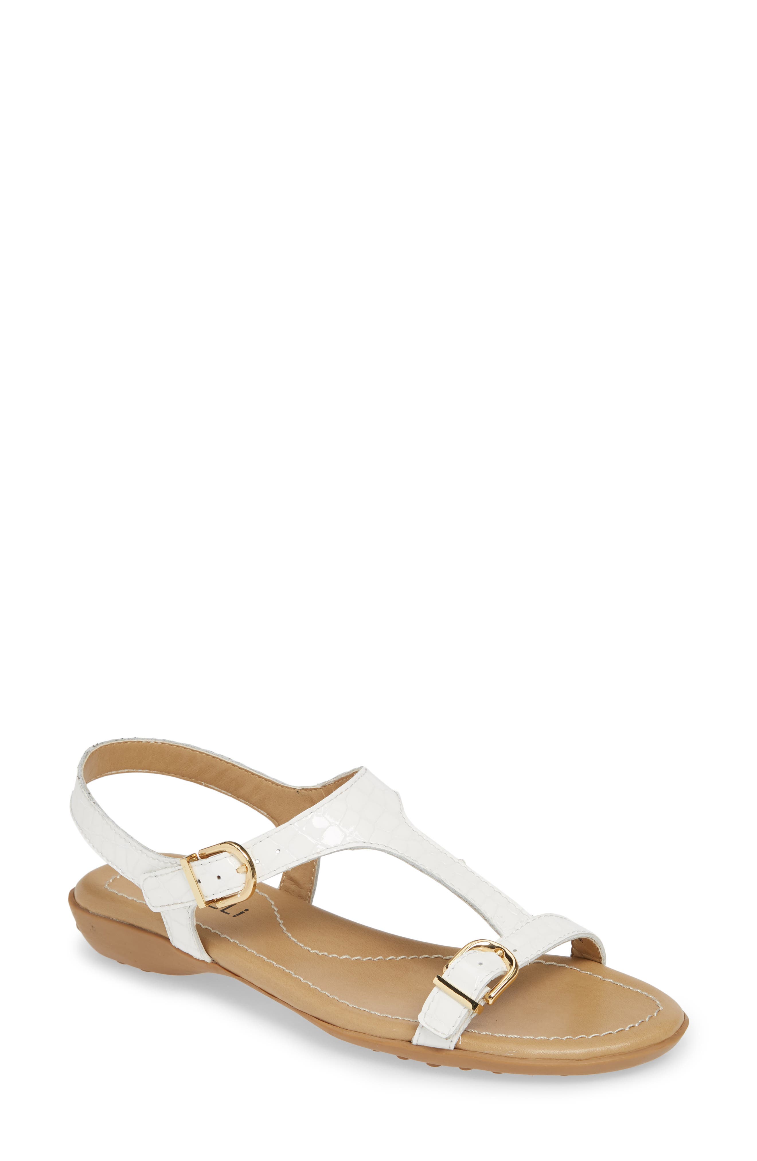 Taletha T-Strap Sandal, Main, color, WHITE PATENT LEATHER