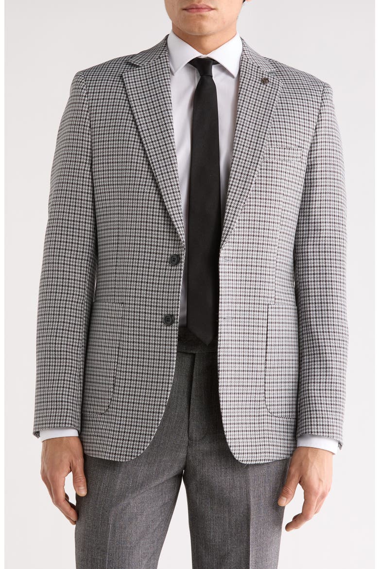 Plaid Slim Fit Sport Coat, Main, color, GREY