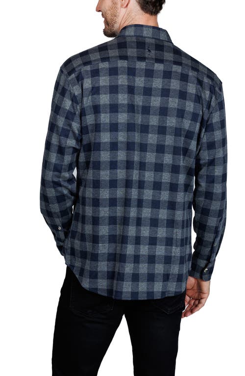 Tailorbyrd Super Soft Plaid Sweater Shirt In Blue