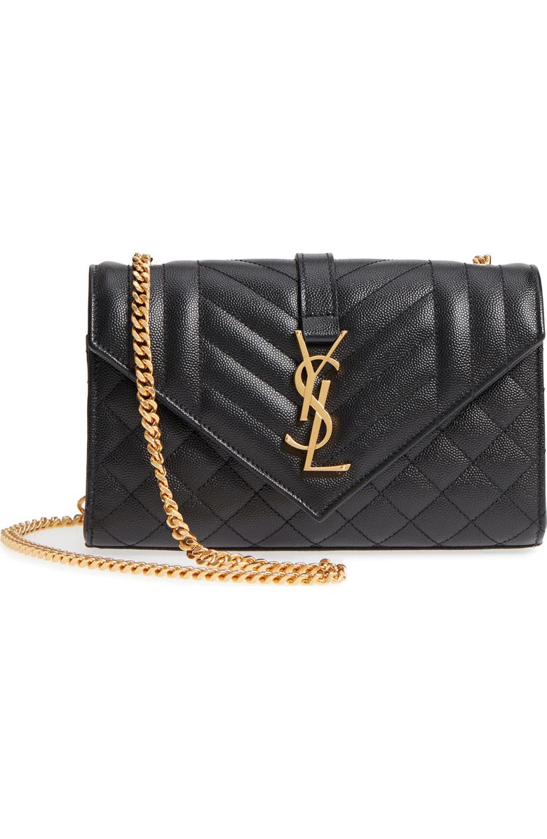 Saint Laurent Small Cassandre Leather Shoulder Bag, Main, color,