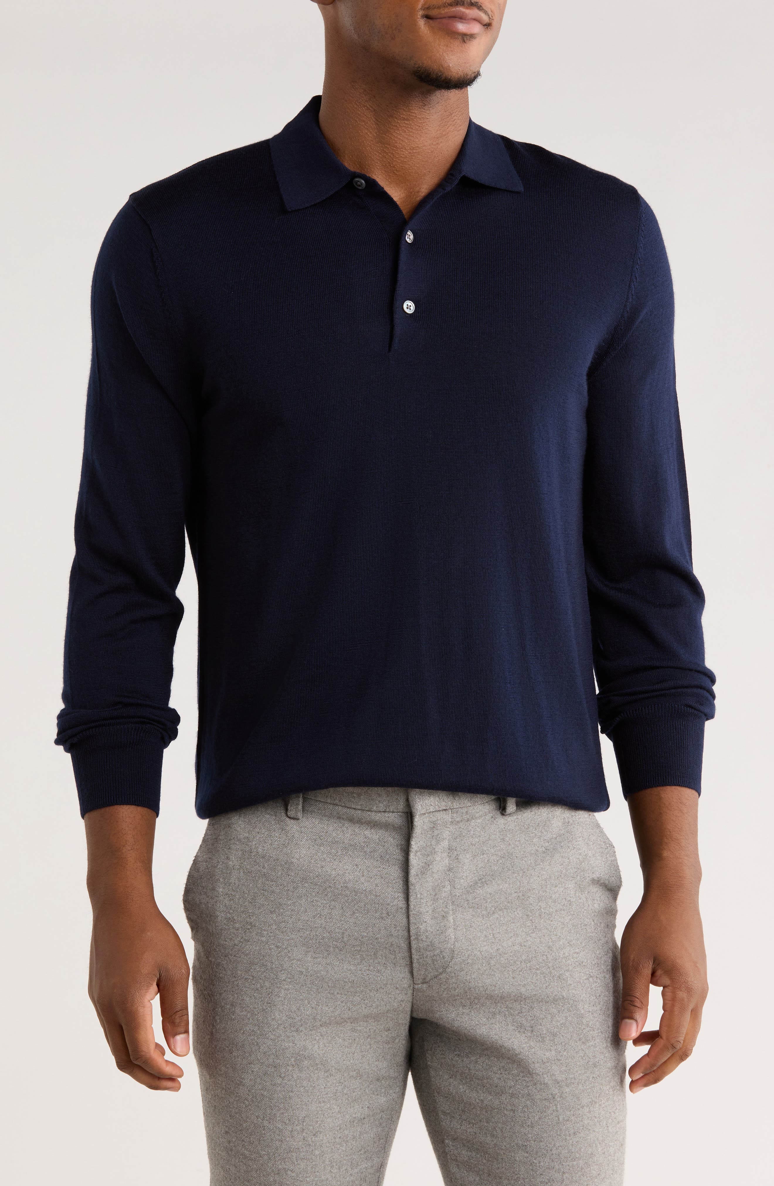 Brooks Brothers Swift Merino Wool Long Sleeve Polo