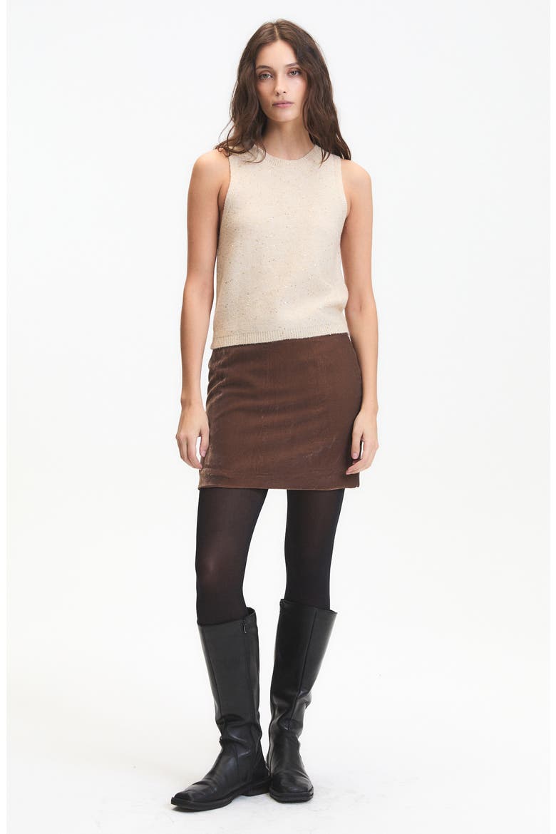 Angel Sequin Accent Sleeveless Sweater, Alternate, color, SAND