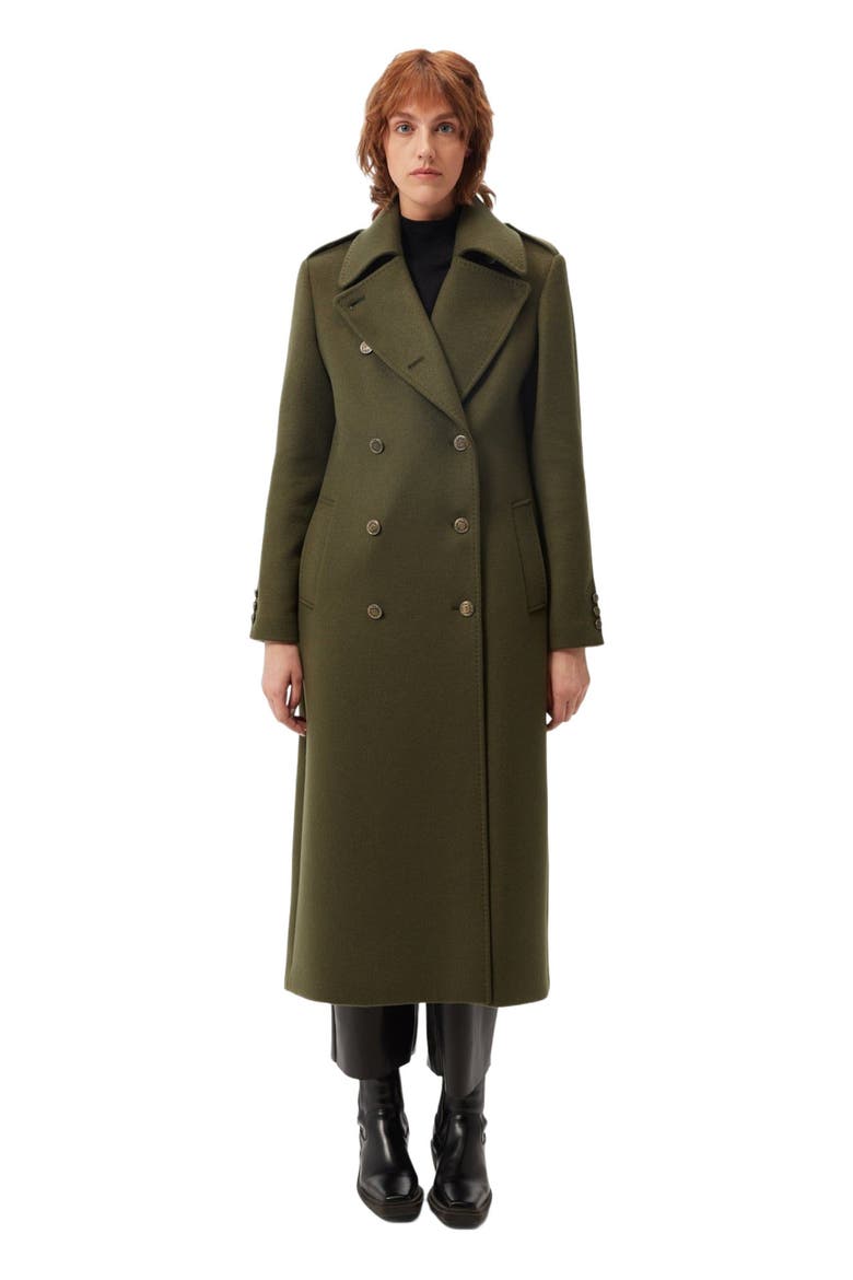 Double-Breasted Cashmere Coat, Main, color, avocado
