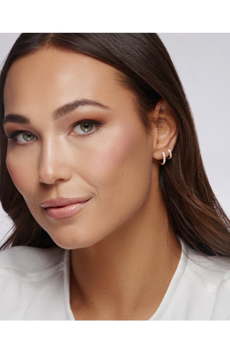 ZARUX Delicate Diamond Huggies, Alternate, color,