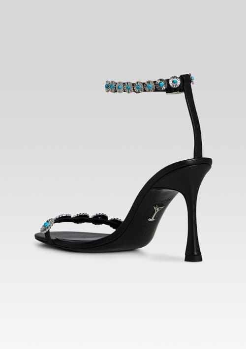 Shop Retroféte Retrofête Felice Embellished Heel In Black/turquoise