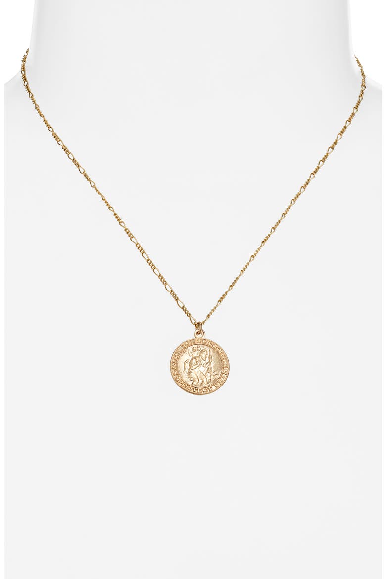 Saint Christopher Pendant Necklace, Alternate, color, GOLD FILL