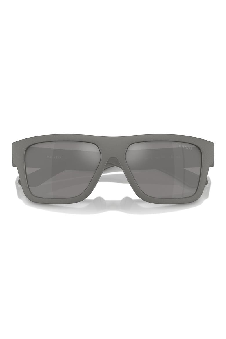 56mm Square Sunglasses, Alternate, color, GREY SILVER