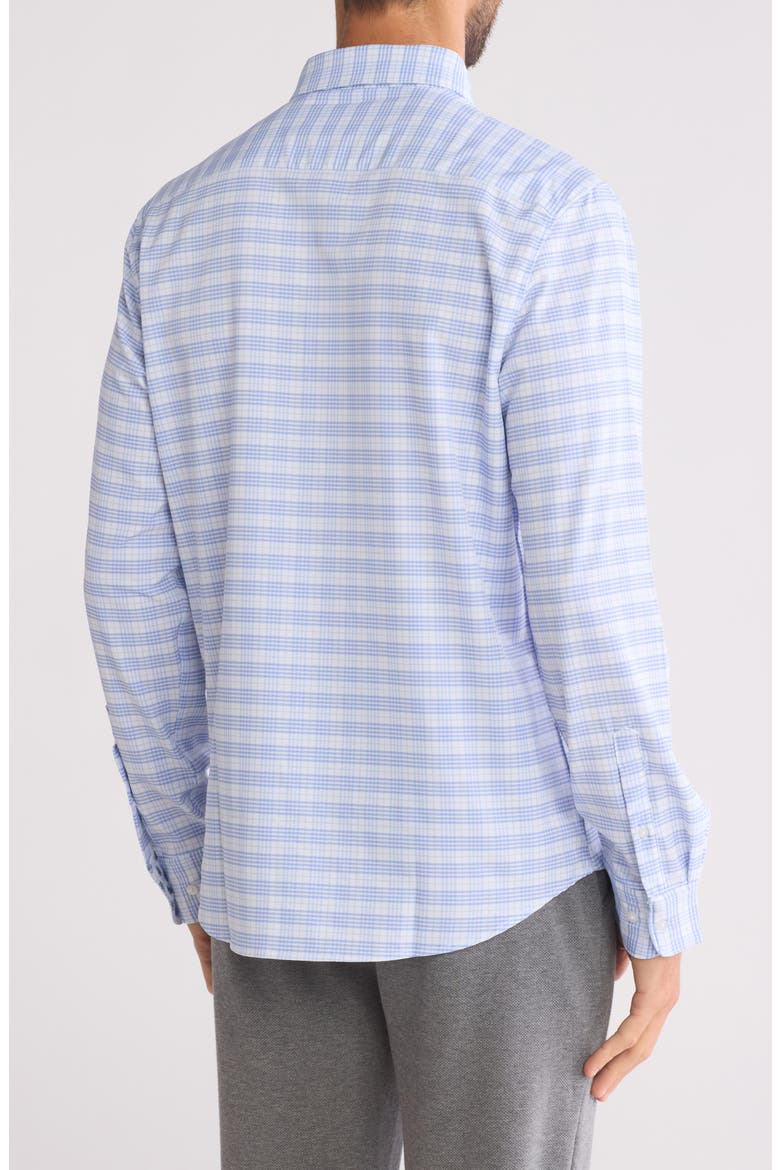 Gingham Tech Comfort Long Sleeve Button-Up Shirt, Alternate, color, WHITE