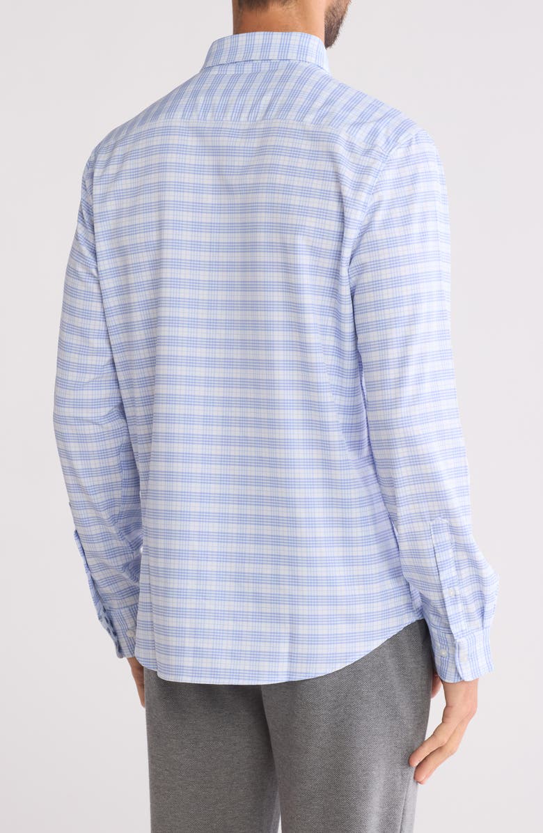 DENIM AND FLOWER Gingham Tech Comfort Long Sleeve Button-Up Shirt, Alternate, color, White