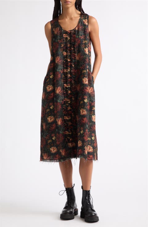 Sleeveless Midi Dress with Ruffles