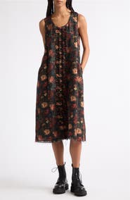 R13 Sleeveless Midi Dress with Ruffles