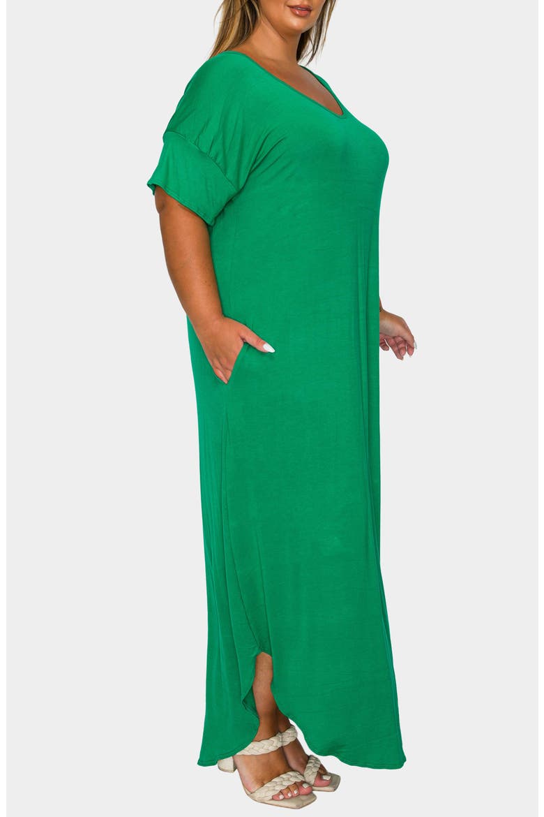 Short Sleeve Jersey Maxi Dress, Alternate, color, KELLY