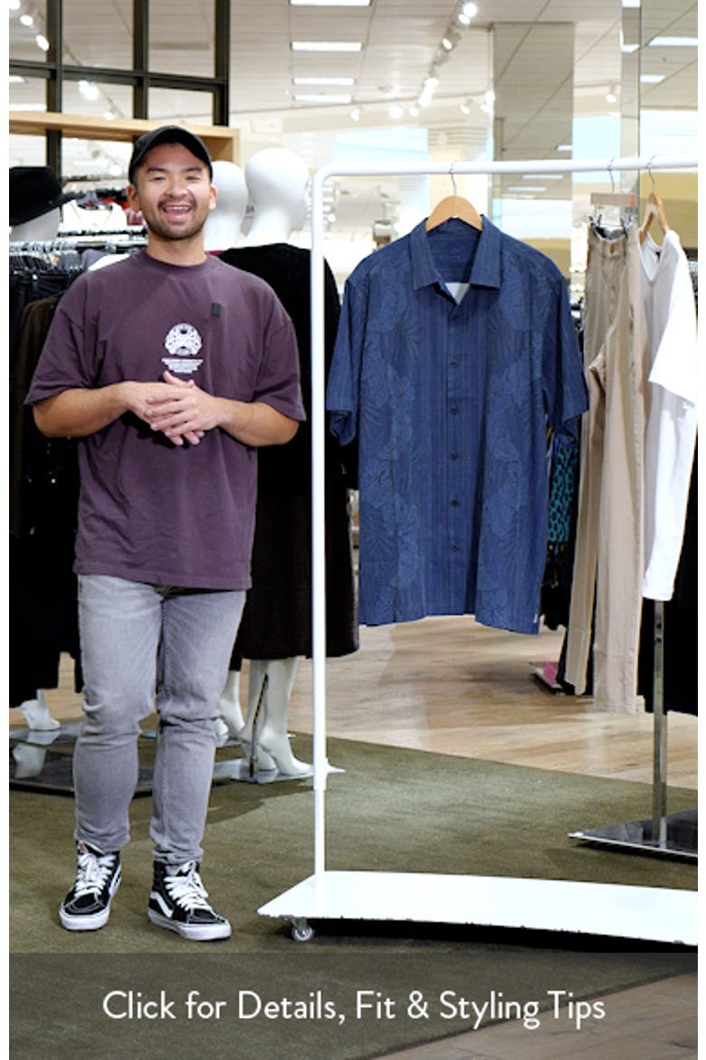 Bali Border Floral Jacquard Short Sleeve Silk Button-Up Shirt video
