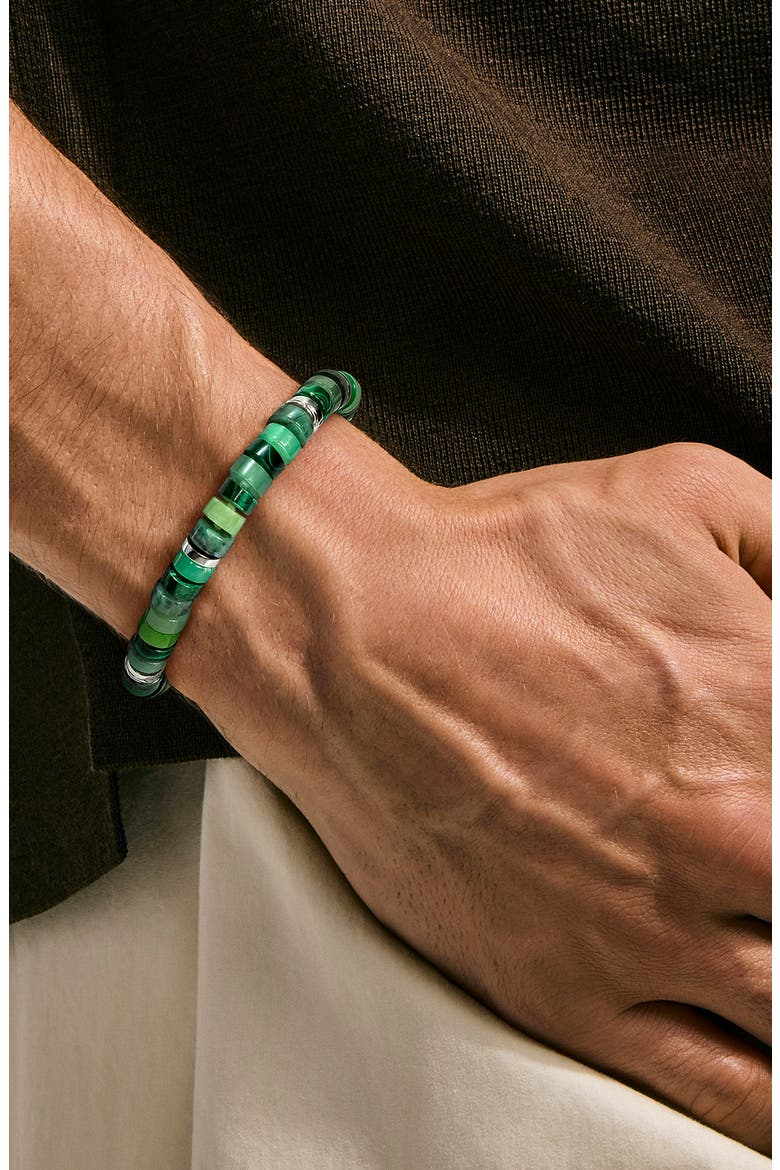 Heishi Sterling Silver Stone Bracelet, Alternate, color, SILVER