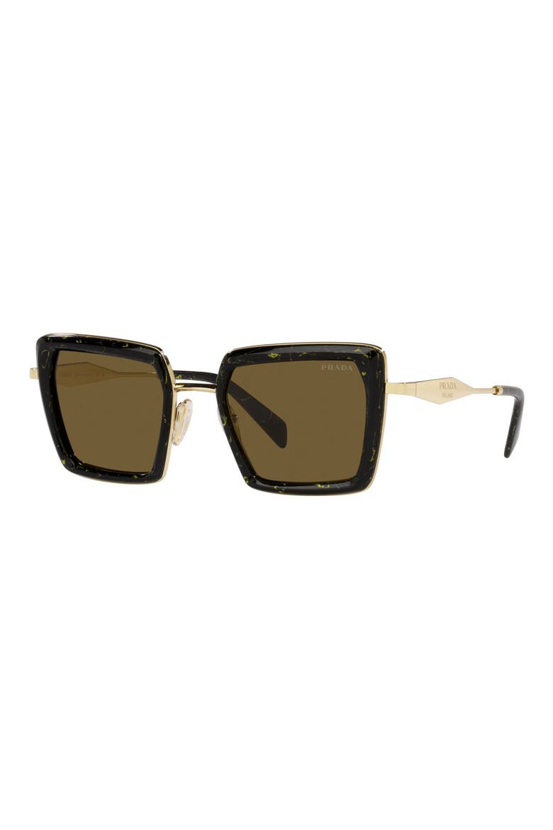 52mm Square Sunglasses, Alternate, color, DARK BROWN