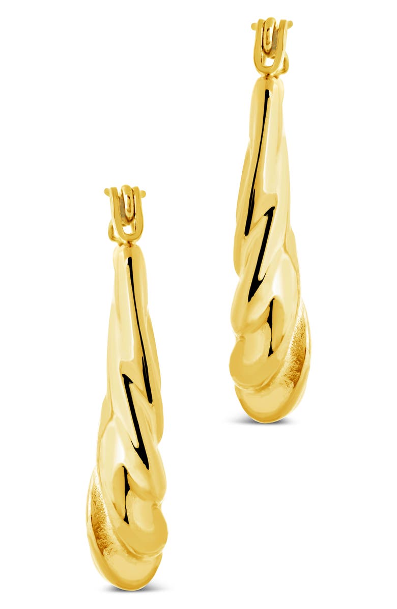 Sterling Forever Elena Twisted Tube Hoop Earrings, Alternate, color, Gold