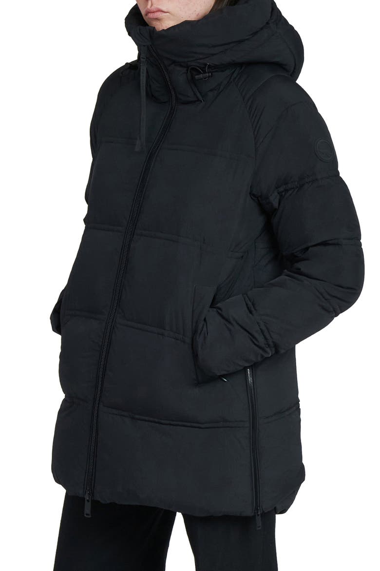 Orva Water Resistant Hooded Down Puffer Jacket, Alternate, color, BLACK