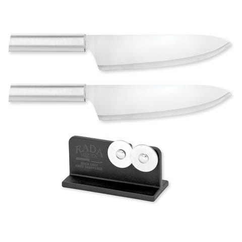 Cutlery 8.5-Inch French Chef Knife Set of 2 & Quick Edge Knife Sharpener