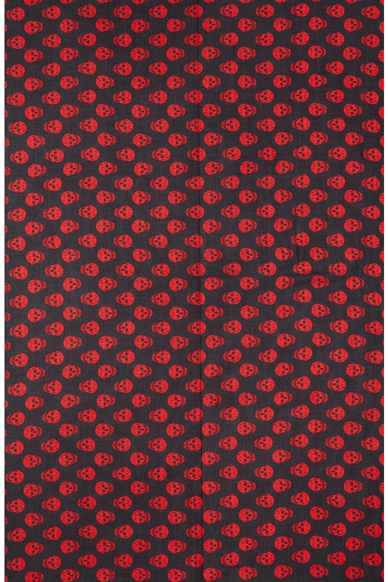 Alexander McQueen Skull Print Modal Scarf, Alternate, color, 1074 BLACK/RED