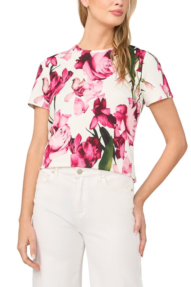 Willow Floral T-Shirt, Main, color, ULTRA WHITE