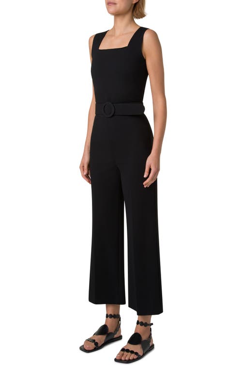 Akris Punto Sleeveless Belted Jumpsuit In Black