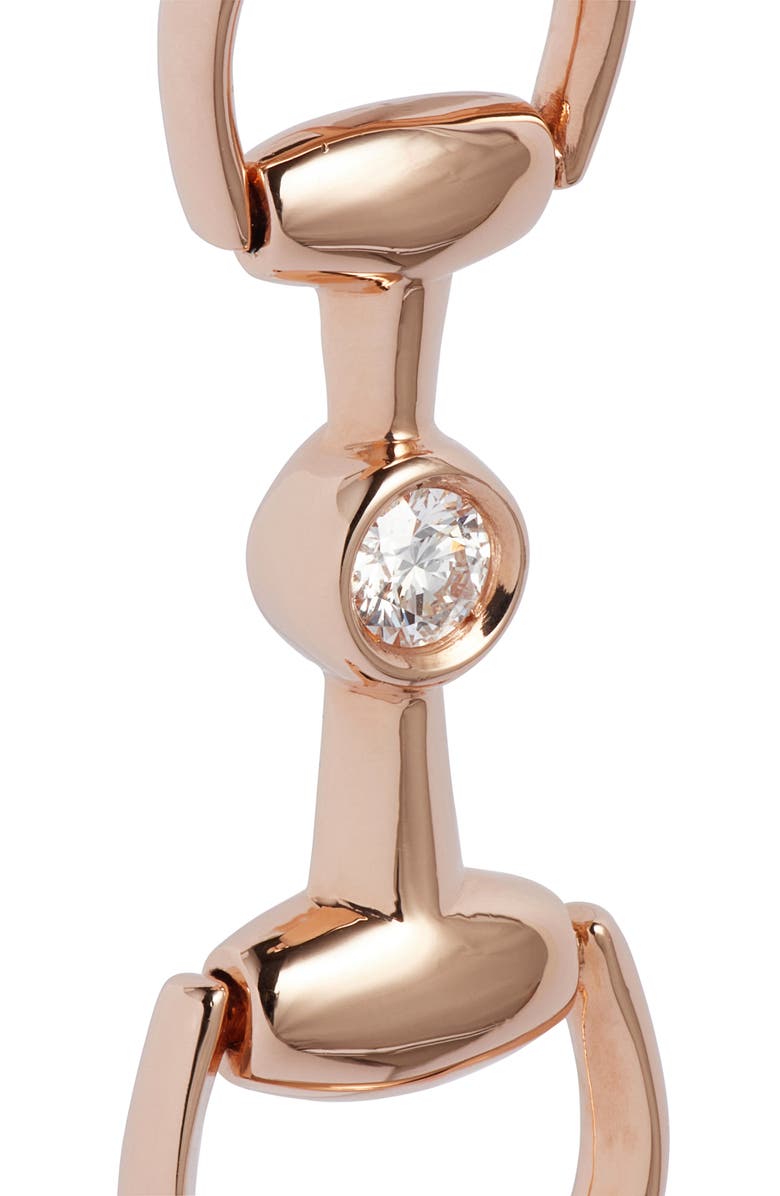 Gucci Horsebit Drop Earrings, Alternate, color, Pink Gold