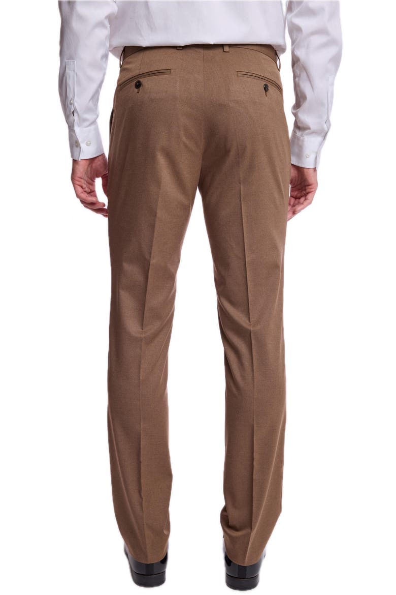 Downing Slim Fit Flat Front Dress Pants, Alternate, color, DARK CAMEL