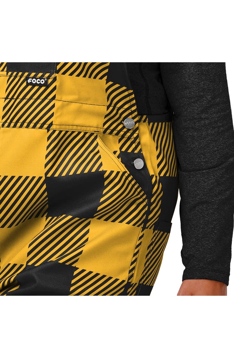 FOCO Women's FOCO Black Pittsburgh Steelers Big Logo Plaid Overalls, Alternate, color, 