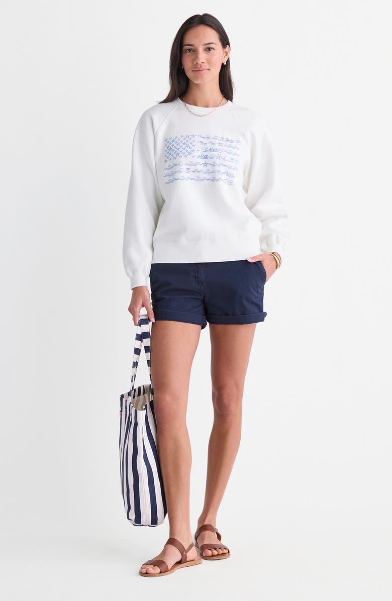 vineyard vines Flag Graphic Sweatshirt, Alternate, color, White Cap
