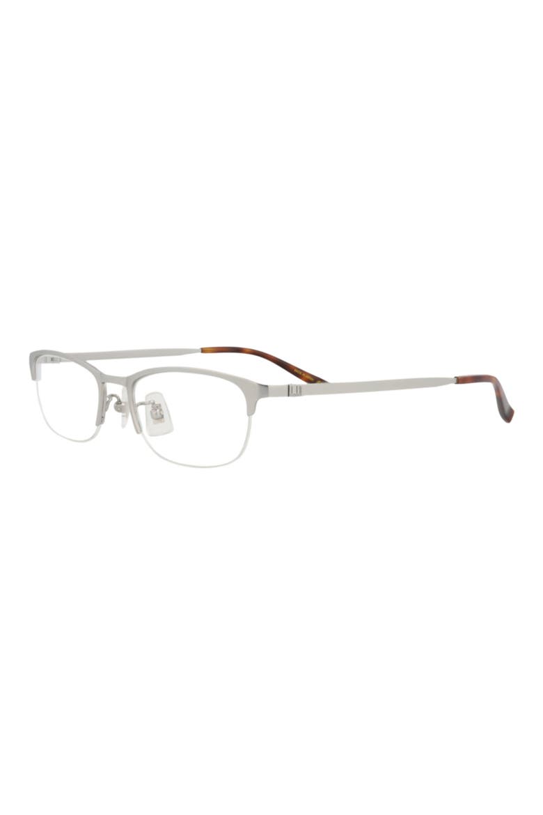 52mm Half Rim Rectangular Optical Glasses, Alternate, color, SILVER TRANSPARENT