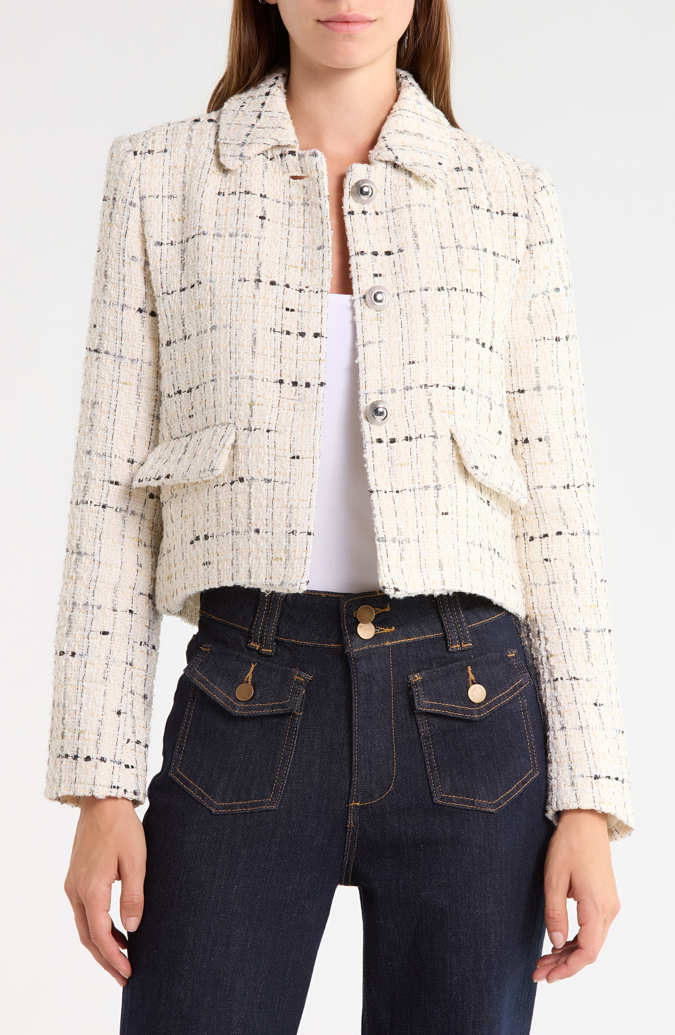 Textured Cropped Blazer