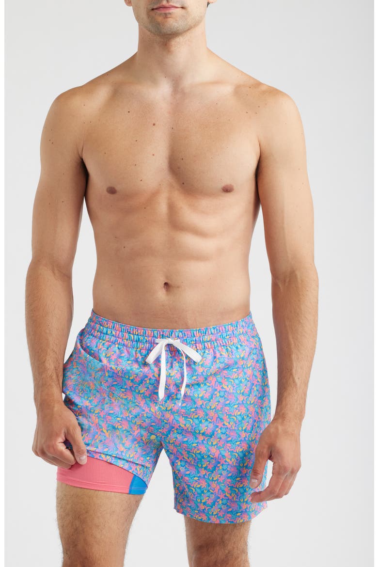 The Spades Floral 5.5-Inch Swim Trunks, Alternate, color, MEDIUM BLUE