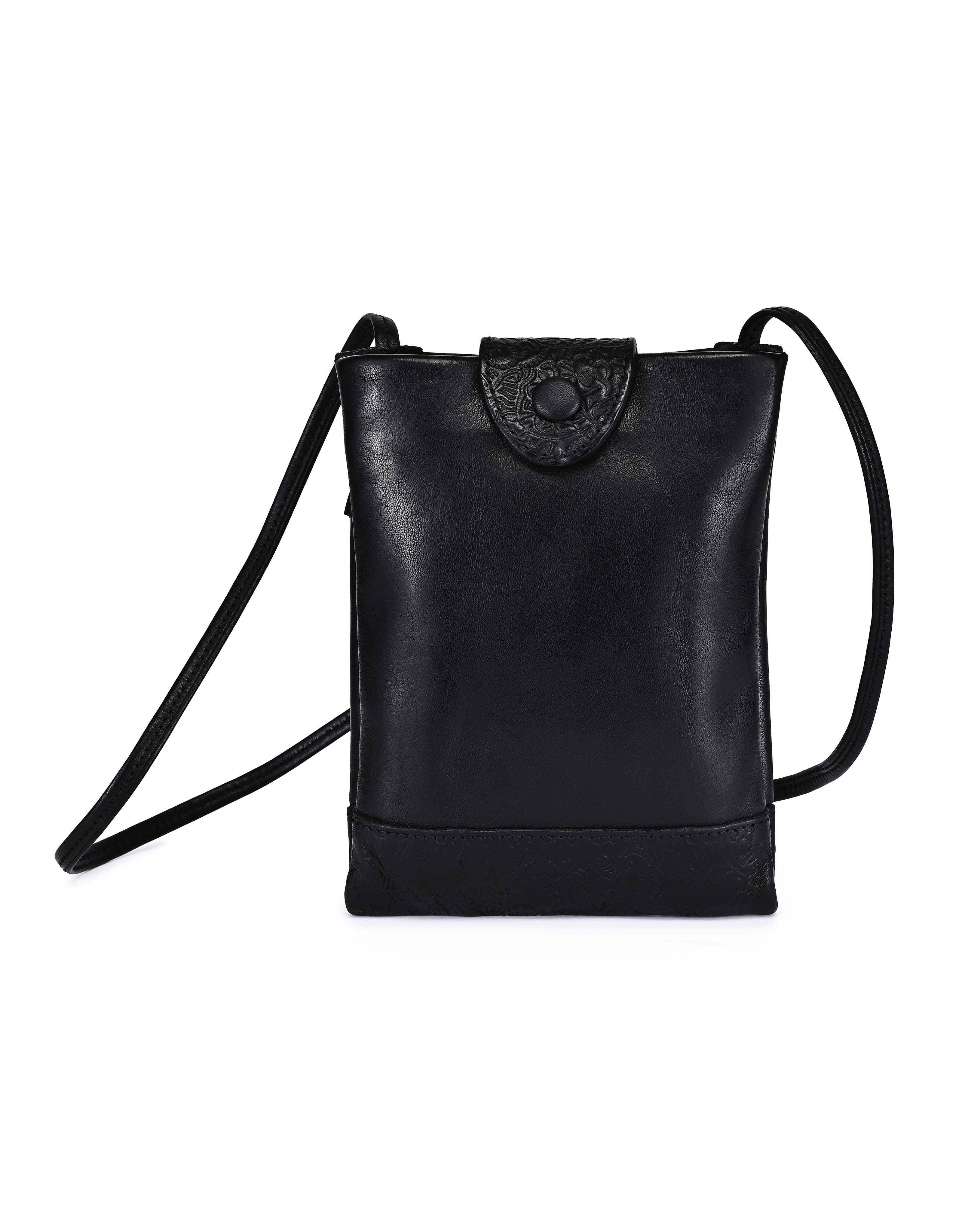 OLD TREND Lily Genuine Leather Structured Convertible Crossbody, Main, color, Black