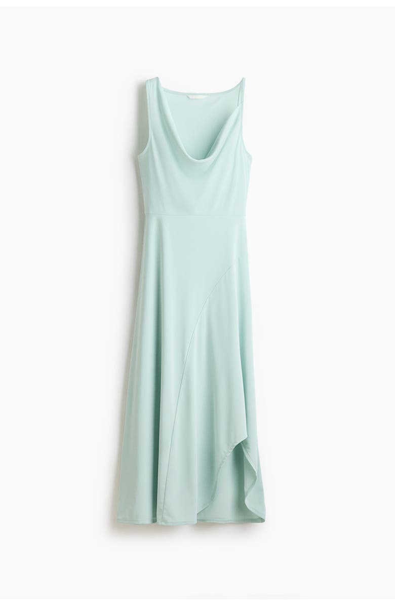 H&M Asymmetric Cowl-neck Dress, Main, color, Light Turquoise