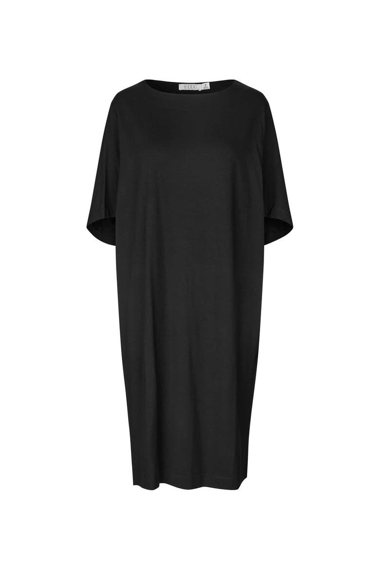 MaNattie Loose Fit Short Sleeve Dress, Alternate, color, Black
