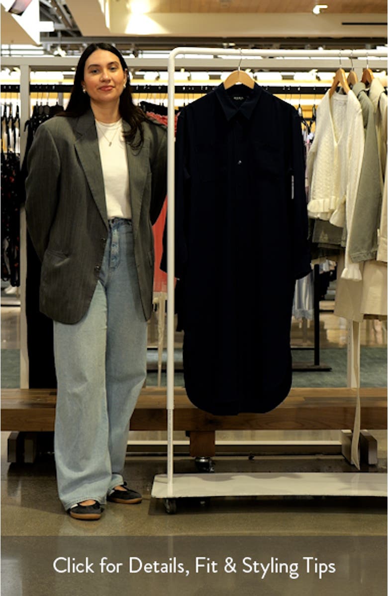 Long Sleeve Double Faced Georgette Shirtdress, sales video thumbnail