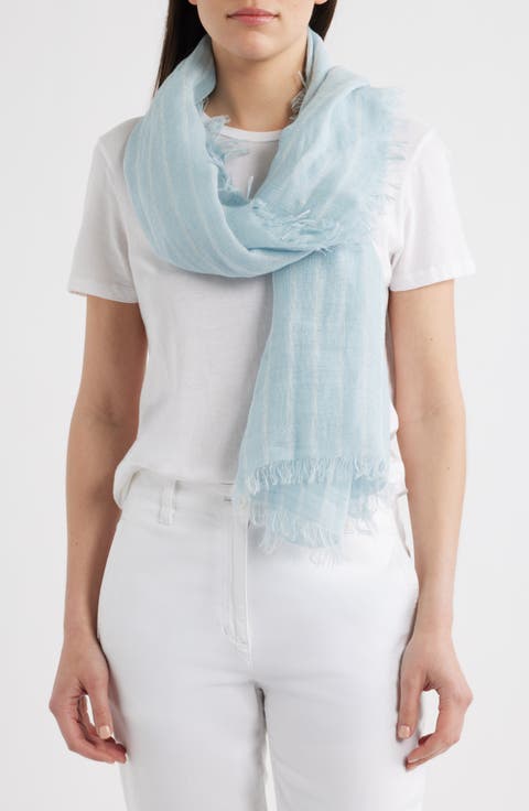 Stripe Organic Linen Scarf