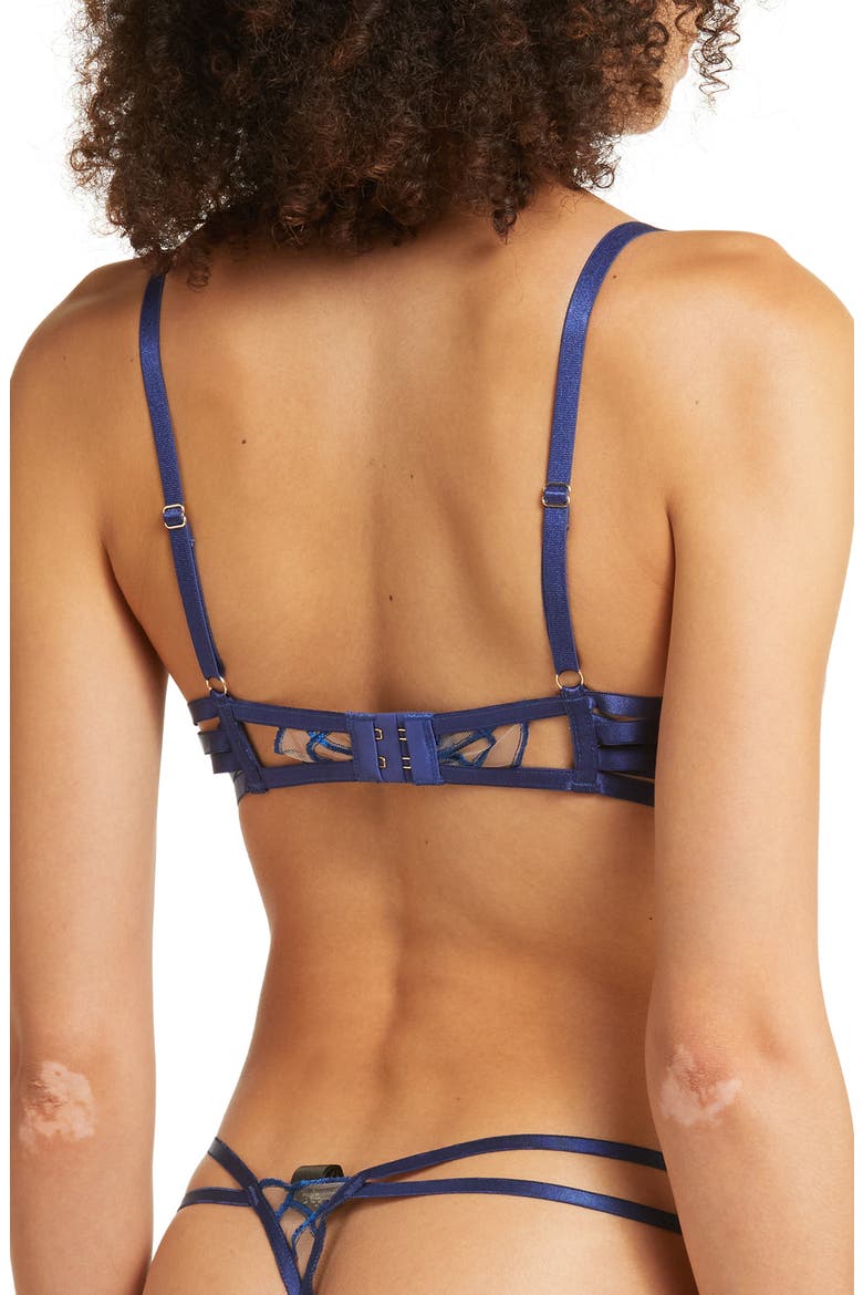 Beatrix Embroidered Underwire Bra, Alternate, color, TWILIGHT BLUE/SHEER