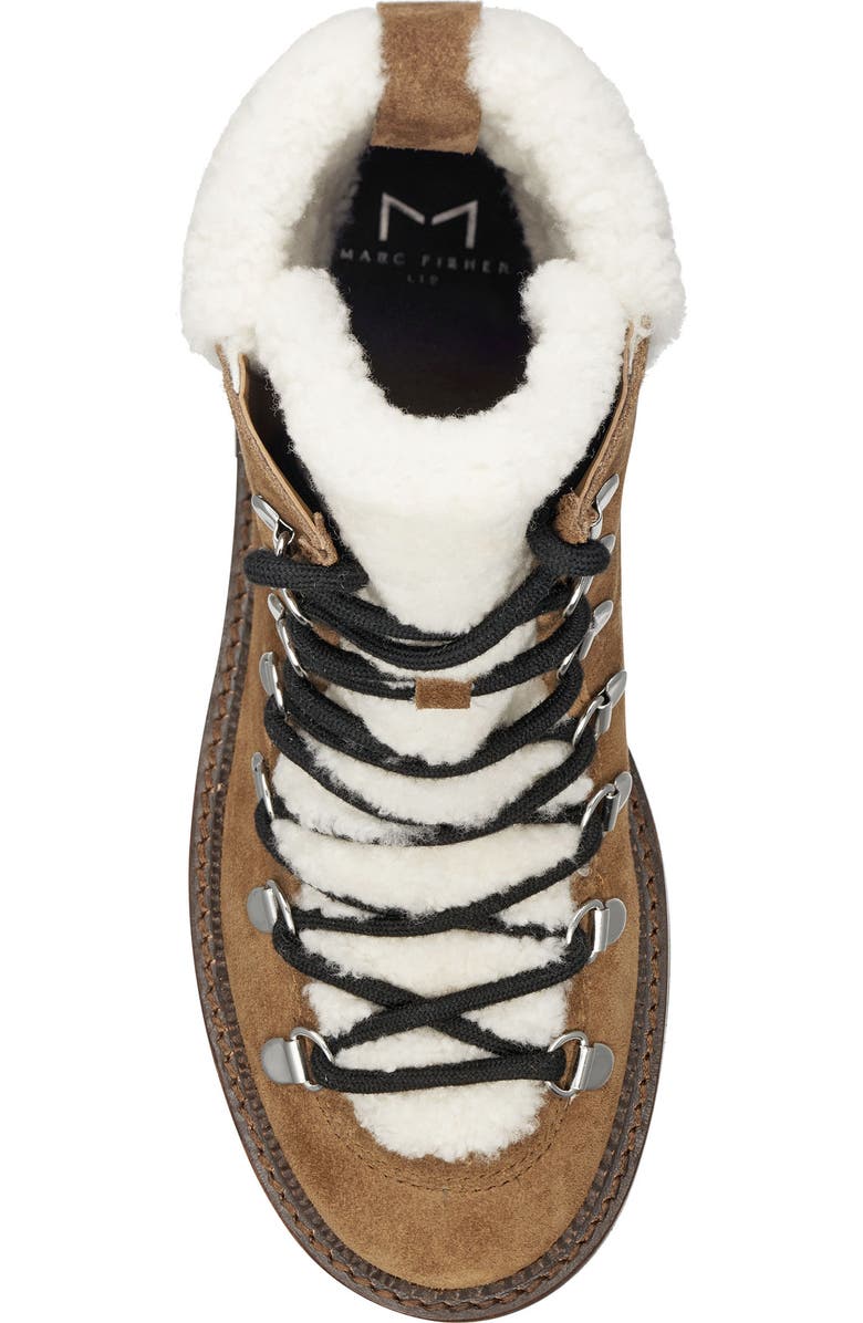 Marc Fisher LTD Capell Genuine Shearling Cuff Lace-Up Boot, Alternate, color,