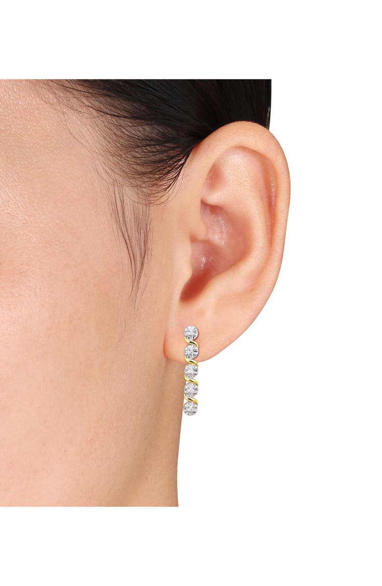 DELMAR Diamond Drop Earrings - 0.015ct., Alternate, color, White