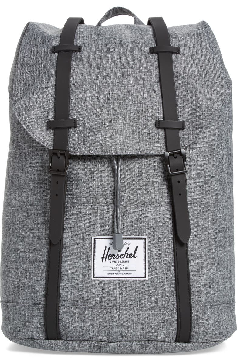Herschel Supply Co. Retreat Backpack, Main, color, Raven Crosshatch