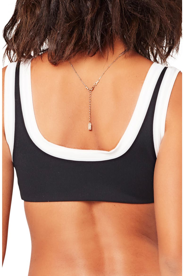 L Space Lala Bikini Top, Alternate, color, BLACK WHITE