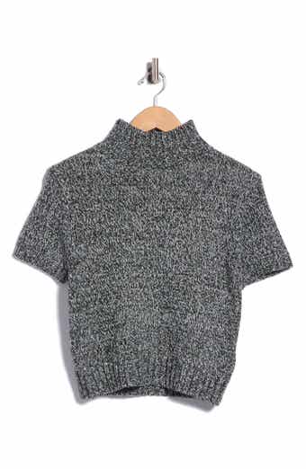 Mock Neck Short Sleeve Sweater