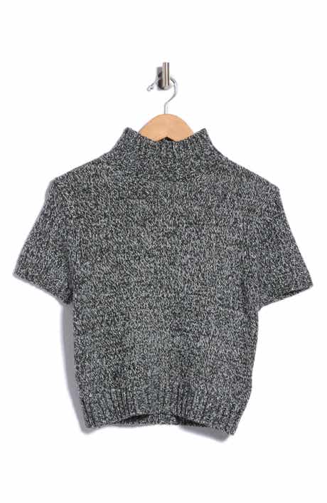 Mock Neck Short Sleeve Sweater