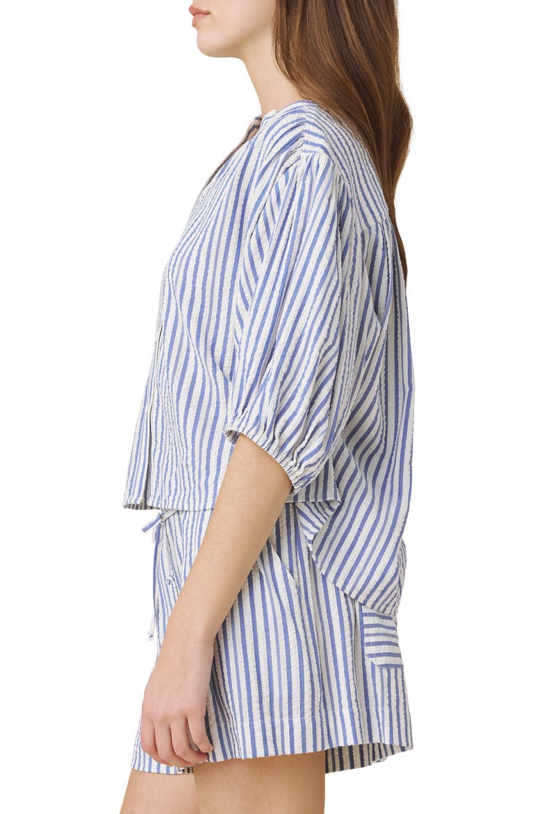 Madelyn Stripe Woven Shirt, Alternate, color, WHITE/ AZURE BLUE