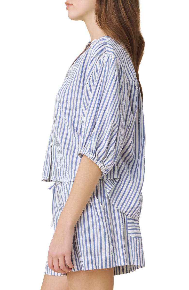 Splendid Madelyn Stripe Woven Shirt, Alternate, color, White/ Azure Blue